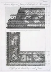 Innenfries und Gesims des Tempels des Aesculapius, aus 